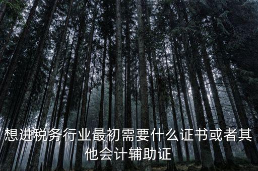 進稅務局需要什么證件，想進稅務行業(yè)最初需要什么證書