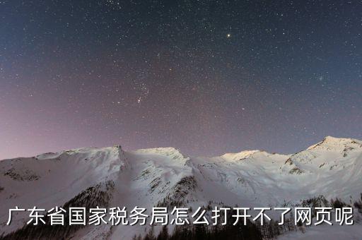廣東省國(guó)家稅務(wù)局怎么打開不了網(wǎng)頁(yè)呢