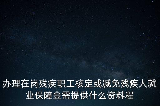 核定殘保金需要什么，辦理在崗殘疾職工核定或減免殘疾人就業(yè)保障金需提供什么資料程