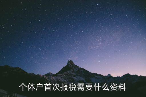 初次報稅需要什么2017，第一次納稅申報需帶什么資料