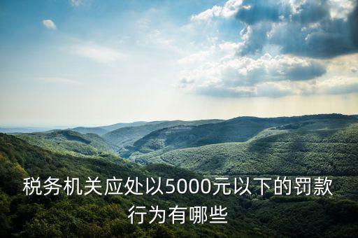 稅務(wù)局行為罰款是什么，稅務(wù)機關(guān)應(yīng)處以5000元以下的罰款行為有哪些