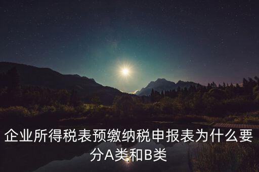 企業(yè)所得稅表預(yù)繳納稅申報(bào)表為什么要分A類(lèi)和B類(lèi)