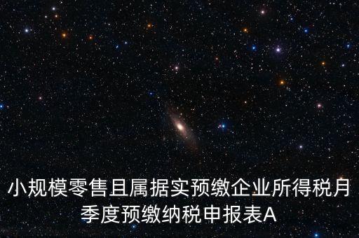 小規(guī)模零售且屬據(jù)實預繳企業(yè)所得稅月季度預繳納稅申報表A