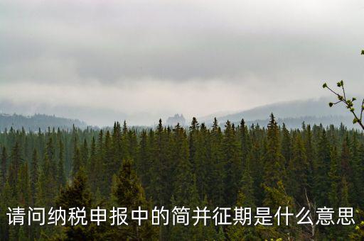 請問納稅申報(bào)中的簡并征期是什么意思