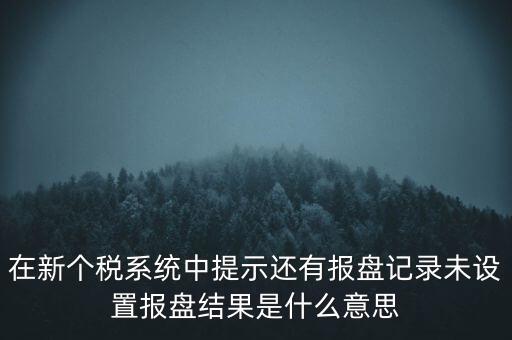 在新個稅系統(tǒng)中提示還有報(bào)盤記錄未設(shè)置報(bào)盤結(jié)果是什么意思