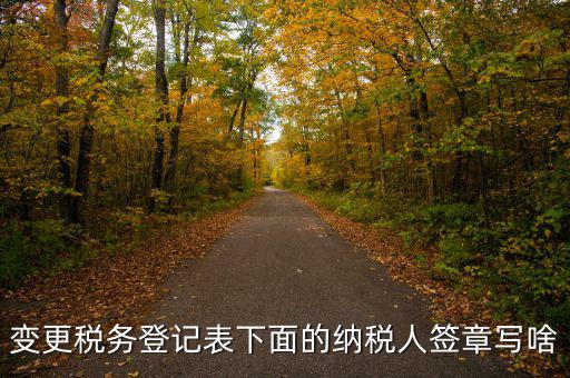 地稅申報(bào)納稅人簽章是什么意思，變更稅務(wù)登記表下面的納稅人簽章寫啥