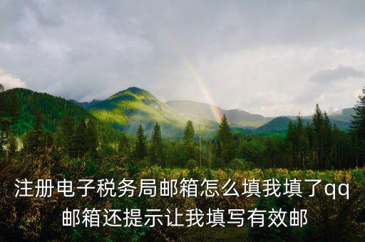 電子稅務(wù)局 是什么，注冊(cè)電子稅務(wù)局郵箱怎么填我填了qq 郵箱還提示讓我填寫有效郵