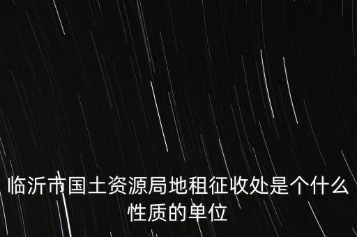 征管處是什么單位，臨沂市國(guó)土資源局地租征收處是個(gè)什么性質(zhì)的單位