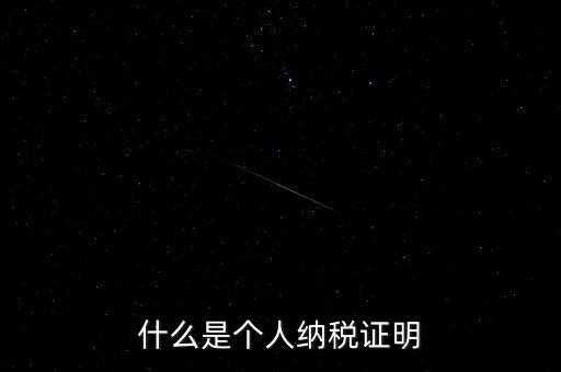 個稅完稅證明是什么，什么是個人納稅證明