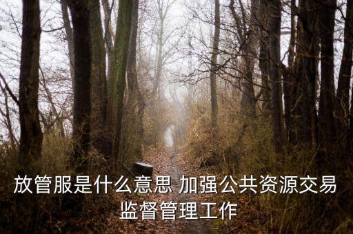 稅務(wù)系統(tǒng)放管服指什么，放管服是什么意思 加強(qiáng)公共資源交易 監(jiān)督管理工作
