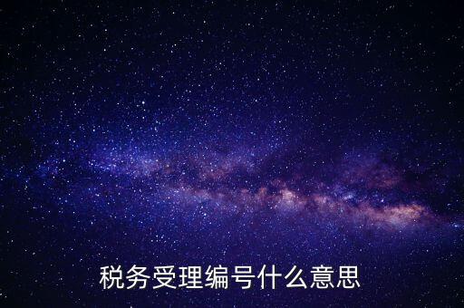 個(gè)人的稅收編號是什么意思，稅務(wù)受理編號什么意思