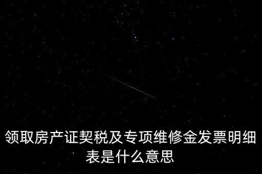 發(fā)票明細(xì)表是什么，領(lǐng)取房產(chǎn)證契稅及專項維修金發(fā)票明細(xì)表是什么意思