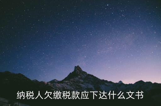 納稅人欠繳稅款應(yīng)下達什么文書