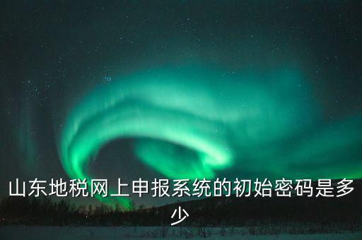山東地稅申報(bào)默認(rèn)密碼是什么意思，山東地稅網(wǎng)上申報(bào)系統(tǒng)的初始密碼是多少