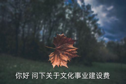 什么時(shí)候交文化事業(yè)費(fèi)，你好 問下關(guān)于文化事業(yè)建設(shè)費(fèi)