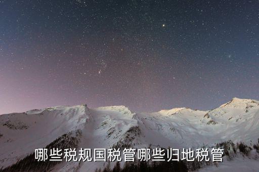 國稅地稅征管體制是什么，哪些稅規(guī)國稅管哪些歸地稅管