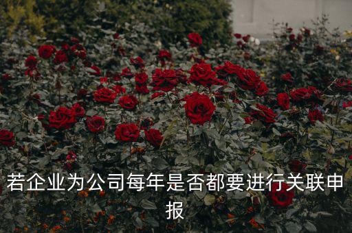 若企業(yè)為公司每年是否都要進(jìn)行關(guān)聯(lián)申報