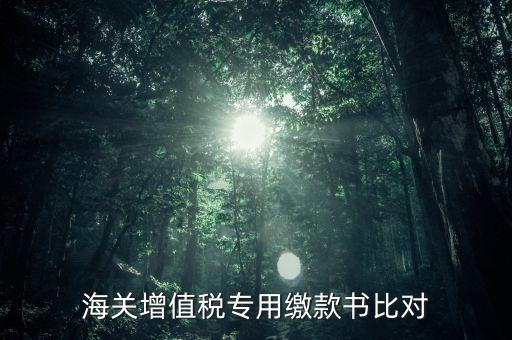 海關(guān)進(jìn)口增值稅專用繳款書如何比對，海關(guān)增值稅專用繳款書比對