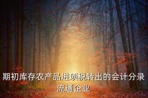 農(nóng)產(chǎn)品期初進(jìn)項(xiàng)稅額如何轉(zhuǎn)出，進(jìn)項(xiàng)稅怎么轉(zhuǎn)出來(lái)