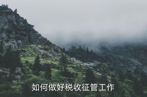 如何做好稅收基礎(chǔ)工作，如何做好稅收征管工作