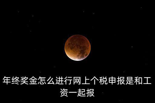 年終獎金怎么進(jìn)行網(wǎng)上個稅申報(bào)是和工資一起報(bào)