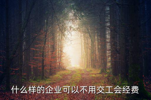 什么樣的企業(yè)可以不用交工會經費