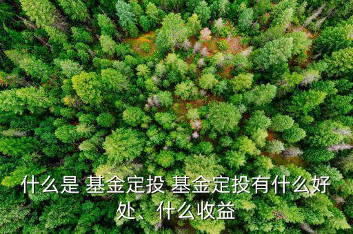 什么是 基金定投 基金定投有什么好處、什么收益
