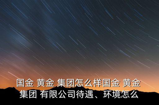 國金 黃金 集團怎么樣國金 黃金 集團 有限公司待遇、環(huán)境怎么