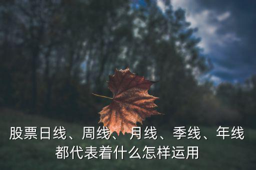 股票日線、周線、 月線、季線、年線都代表著什么怎樣運(yùn)用