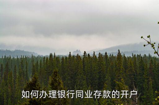 同業(yè)存款開立什么賬戶，如何辦理銀行同業(yè)存款的開戶