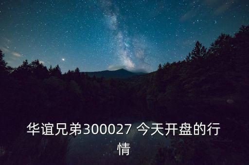 華誼兄弟什么時(shí)候開盤，華誼兄弟300027 今天開盤的行情