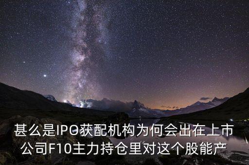 ipo獲配機(jī)構(gòu)什么意思，ipo配售是什么意思