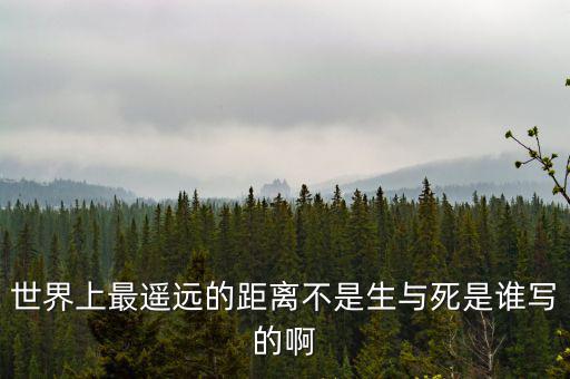 世界上最遙遠(yuǎn)的距離不是生與死是誰(shuí)寫(xiě)的啊