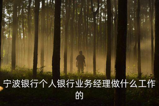 銀行業(yè)務(wù)經(jīng)理是干什么的，寧波銀行個(gè)人銀行業(yè)務(wù)經(jīng)理做什么工作的