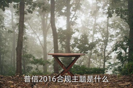 什么是合規(guī)推廣，普信2016合規(guī)主題是什么