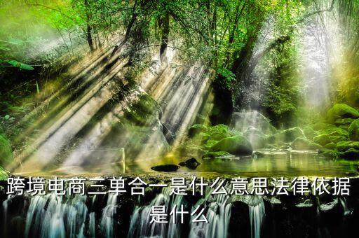 跨境三單合一什么意思，盛付通跨境支付的三單合一是指什么