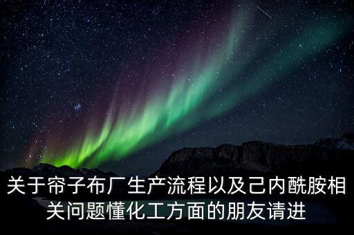 關于簾子布廠生產(chǎn)流程以及己內(nèi)酰胺相關問題懂化工方面的朋友請進