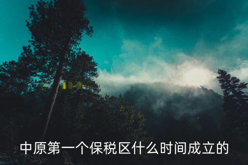 新泰保稅區(qū)什么時(shí)間投建，中原第一個(gè)保稅區(qū)什么時(shí)間成立的