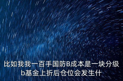 國防b上折有什么好處，軍工B級什么時候能上折上折好還是不好