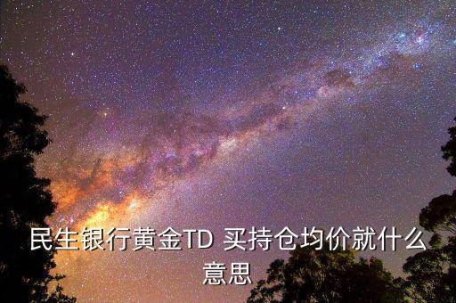 持倉均價(jià)是什么意思，民生銀行TD中持倉均價(jià)和開倉均價(jià)是什么意思