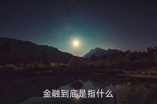 什么叫做金融，金融到底是指什么