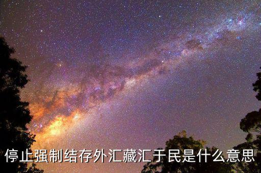 什么時候取消強制結(jié)匯，停止強制結(jié)存外匯藏匯于民是什么意思