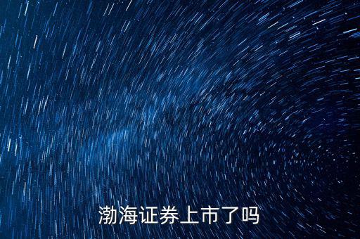 渤海證券什么時候上市，渤海證券何時會上市