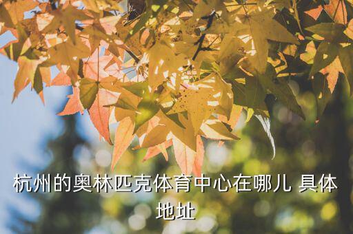 杭州奧體到底是什么區(qū)，杭州的奧林匹克體育中心在哪兒 具體地址