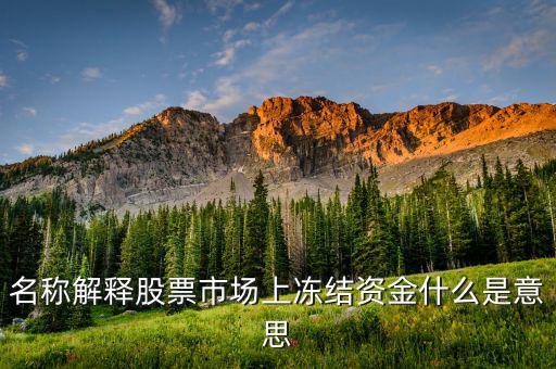 股票交易資金凍結(jié)什么意思，名稱解釋股票市場上凍結(jié)資金什么是意思