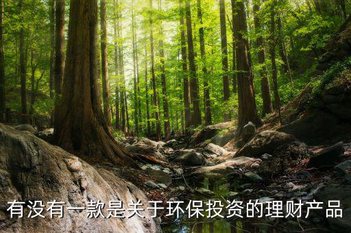 環(huán)保金融是什么，有沒有一款是關(guān)于環(huán)保投資的理財產(chǎn)品
