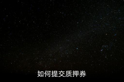 質押券是什么，如何提交質押券