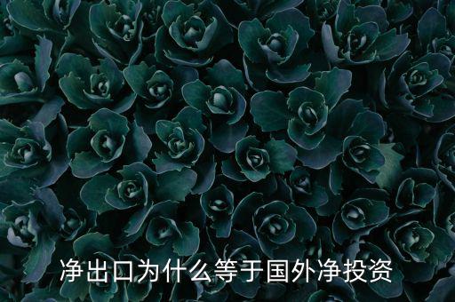 國(guó)外凈投資是什么，凈出口為什么等于國(guó)外凈投資
