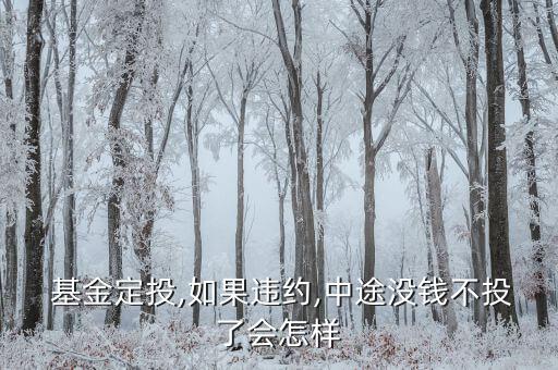  基金定投,如果違約,中途沒(méi)錢不投了會(huì)怎樣