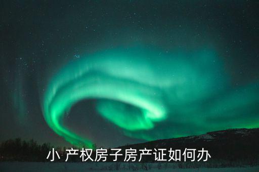小 產(chǎn)權房子房產(chǎn)證如何辦